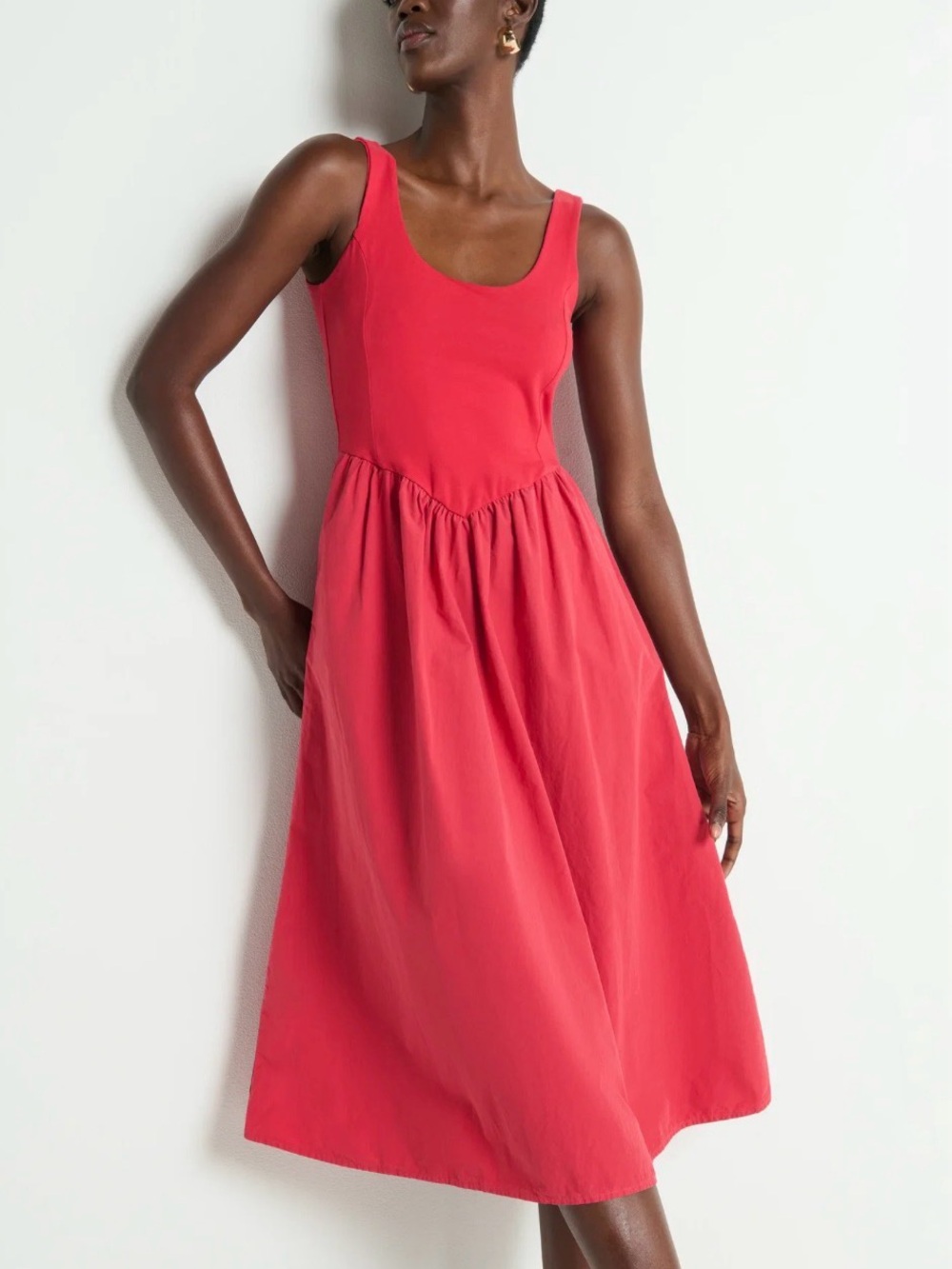 Nation LA Heartbeat Red Fiona Sleeveless Midi Dress